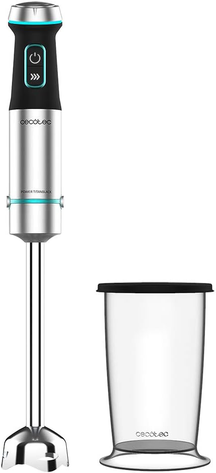 Varinha mágica em aço inoxidável e preto com copo transparente e tampa preta