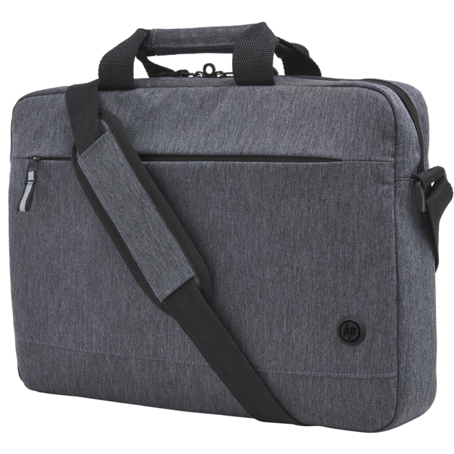 Mala para portátil HP cinzenta com alça e bolso exterior