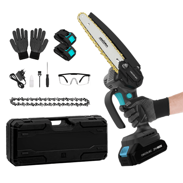 Motosserra elétrica Cecotec 21V com acessórios