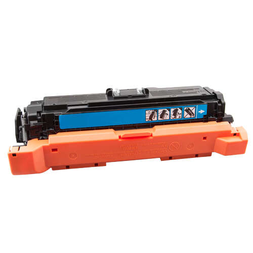 Cartucho de toner preto para impressora com protecção laranja e etiqueta azul com instruções
