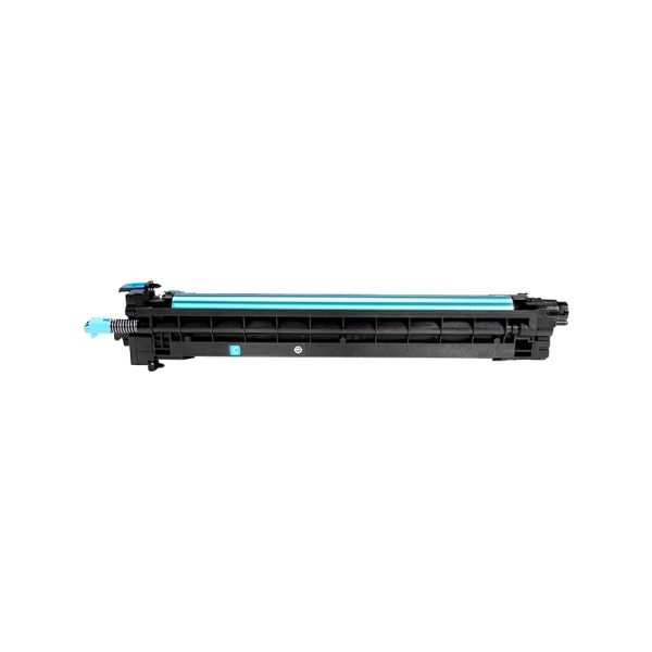 Cartucho de toner ciano preto e azul para impressora sobre fundo branco