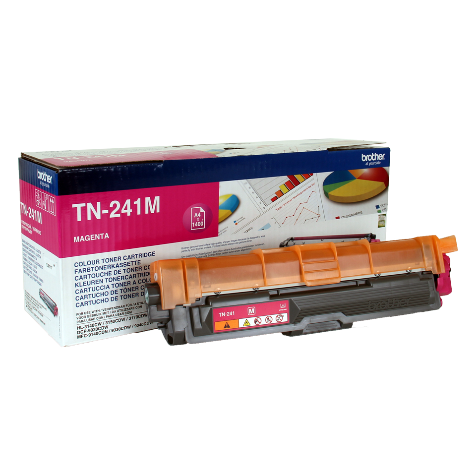 Cartucho de toner Brother TN-241M magenta com caixa colorida