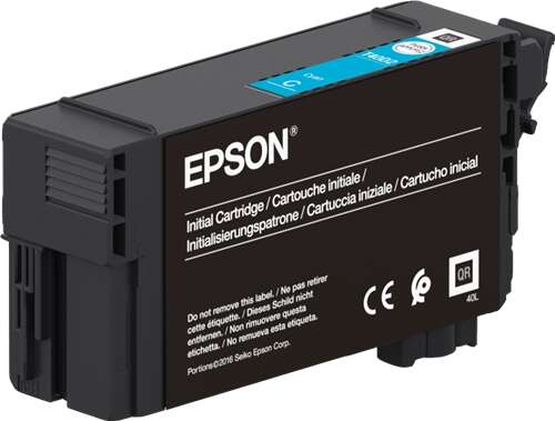 Cartucho de tinta Epson preto com etiquetas e símbolos