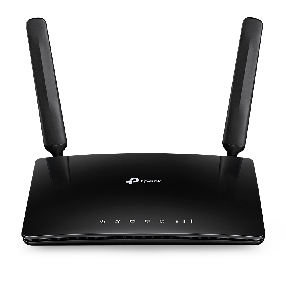 Roteador Wi-Fi preto tp-link com duas antenas externas