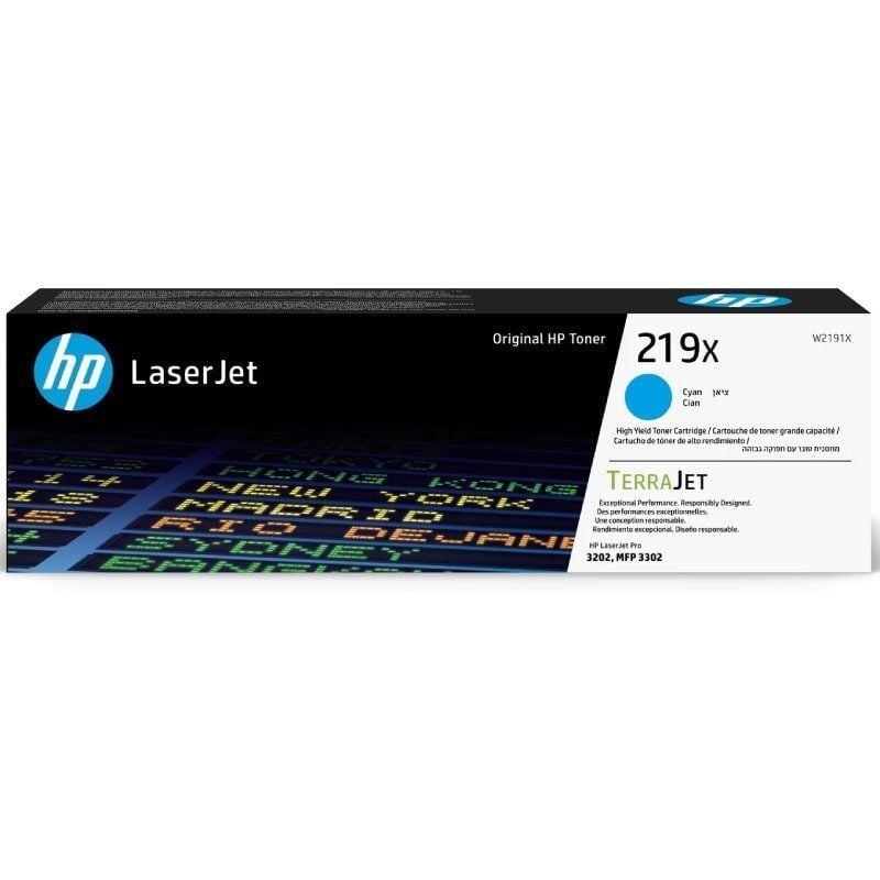 Caixa de toner HP LaserJet 219X azul cian para impressora