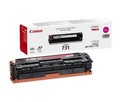 Toner Canon 731 magenta com embalagem branca e detalhes vermelhos.