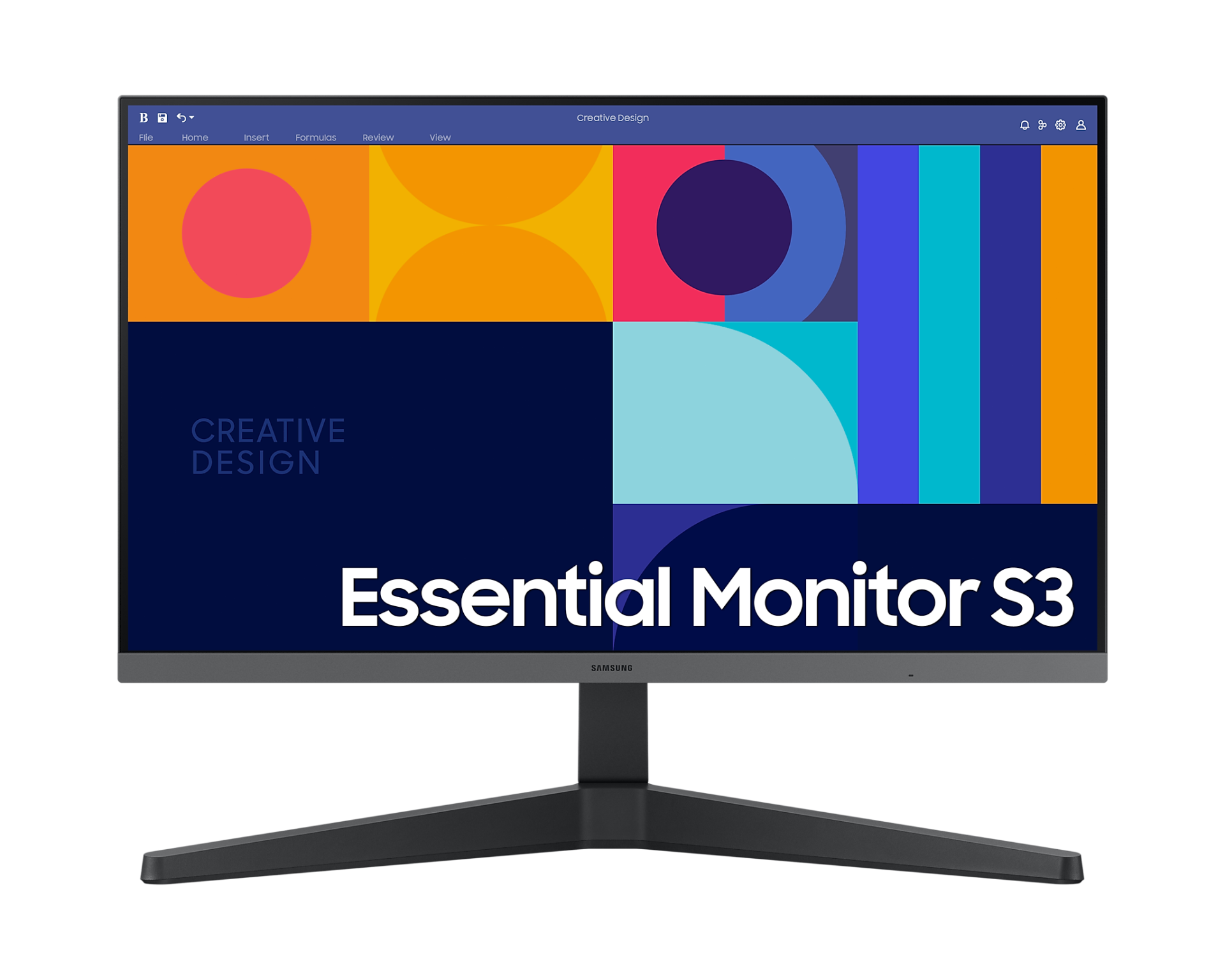 Monitor Samsung Essential Monitor S3 com ecrã plano e suporte em forma de V