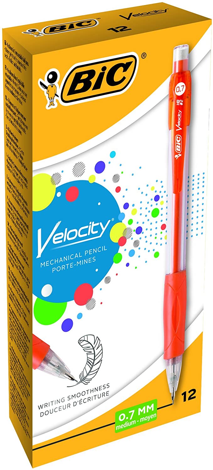 Embalagem de lapiseiras mecânicas BIC Velocity laranja 0,7 mm