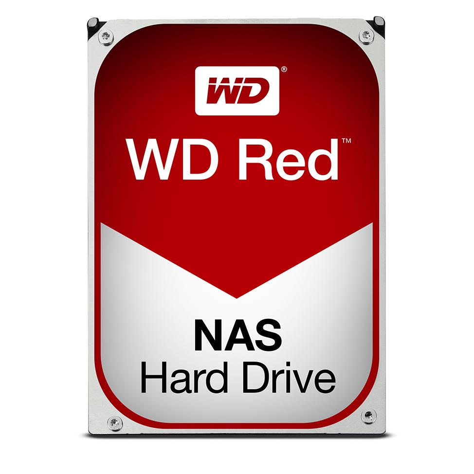 Disco rígido NAS WD Red com rótulo vermelho e branco