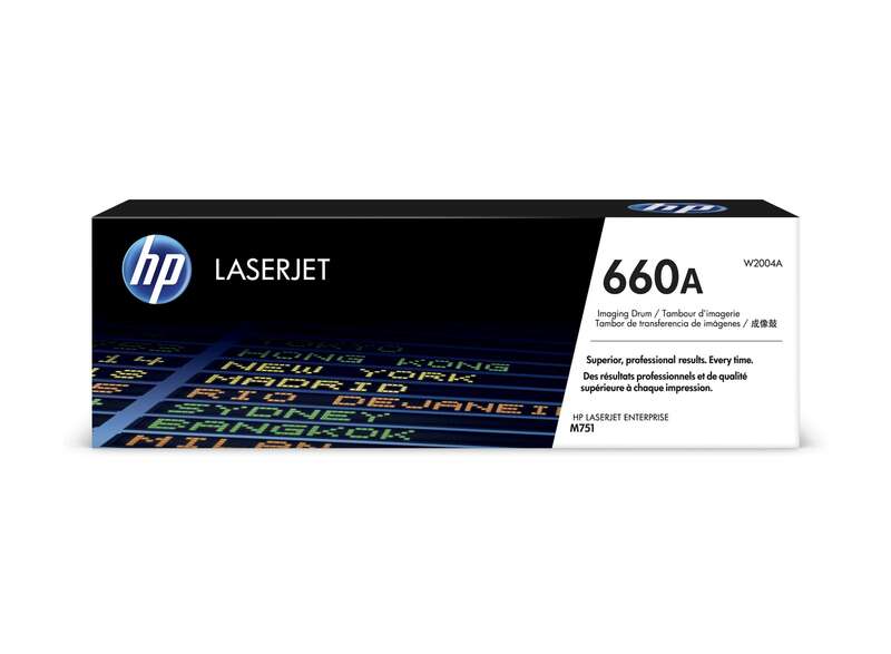 Caixa de tambor de imagem HP LaserJet 660A preta e branca