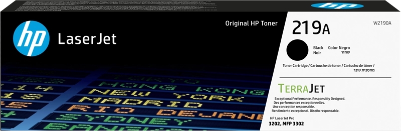 Embalagem de toner HP LaserJet 219A preta para impressora