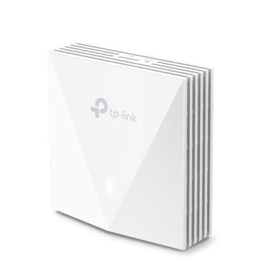 Dispositivo eletrônico branco tp-link com formato quadrado e ranhuras laterais