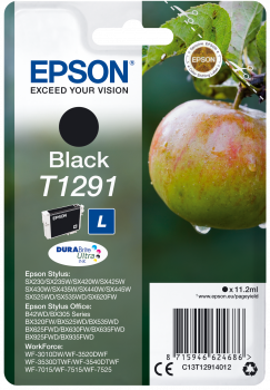 Embalagem de tinta preta Epson T1291 para impressora