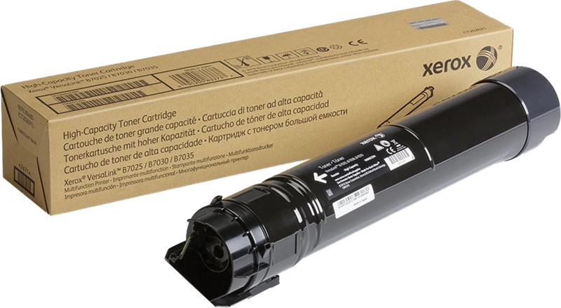 Cartucho de toner preto Xerox com embalagem castanha