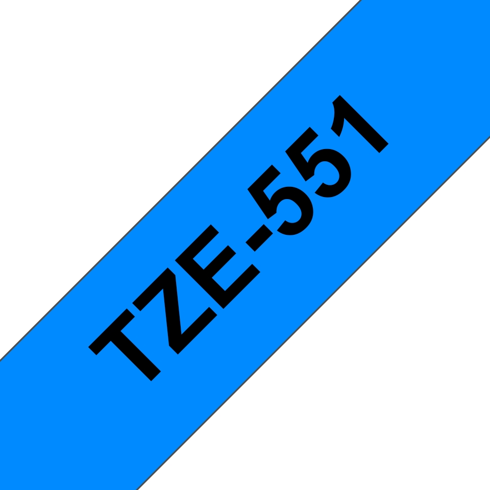 Etiqueta azul com texto preto TZE-551
