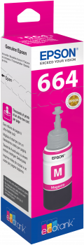 Caixa de tinta Epson 664 Magenta para impressora, embalagem rosa e branca