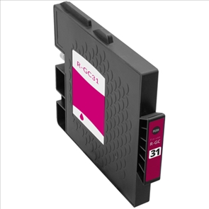 Cartucho de tinta magenta para impressora R-GC31 preto com etiqueta rosa e branca