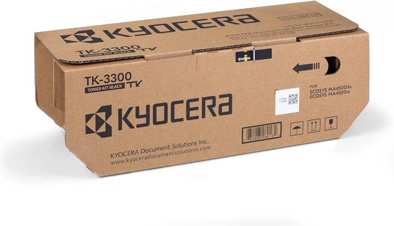 Caixa de toner Kyocera TK-3300 preta em papelão