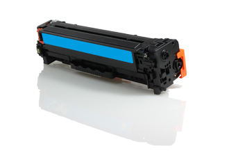 Toner de impressora azul com corpo preto e detalhes laranja