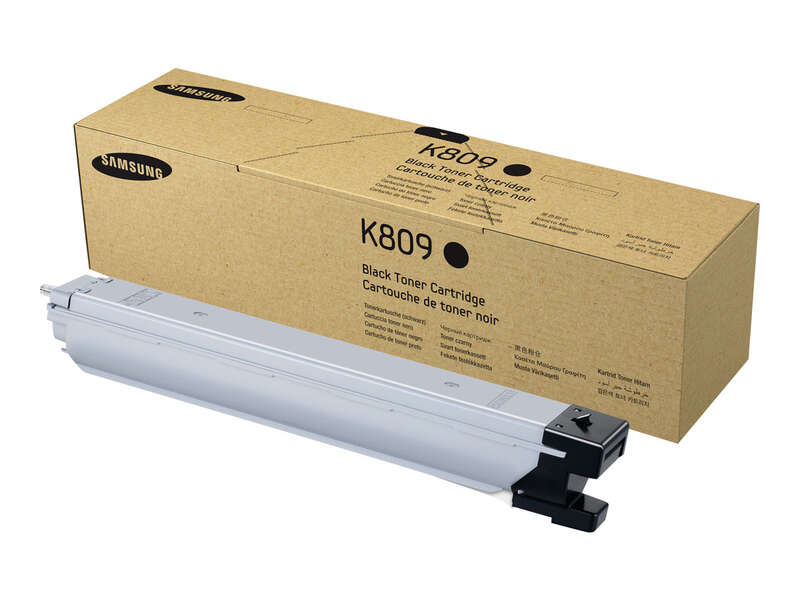 Cartucho de toner preto Samsung K809 e caixa de cartão
