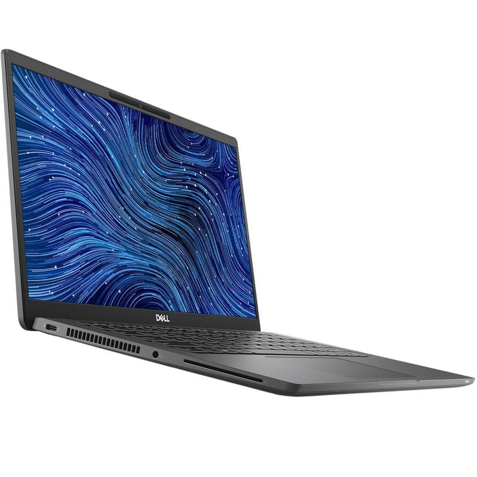 Portátil Dell preto com ecrã azul ondulado