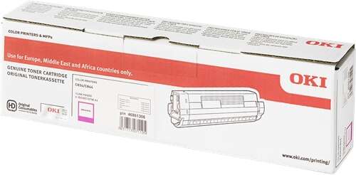 Caixa de toner para impressora OKI cor magenta