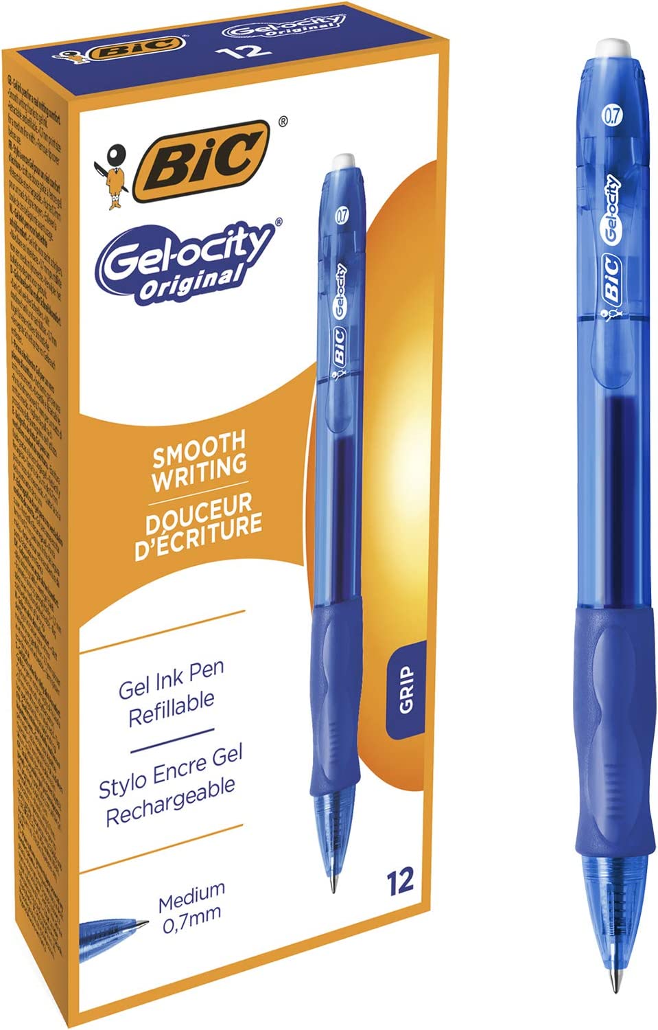 Embalagem de 12 esferográficas BIC Gel-ocity Original azul