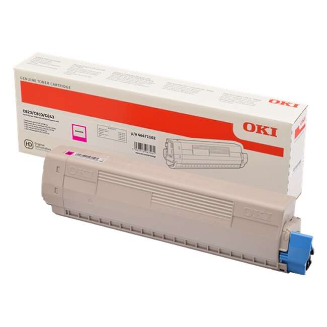Cartucho de toner OKI magenta com caixa de papel