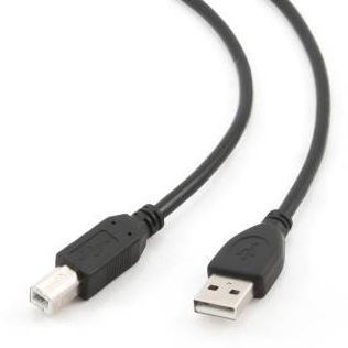 Cabo USB preto com conetores A e B