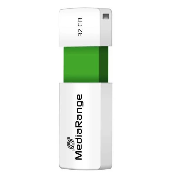 Pen drive USB branco e verde MediaRange 32 GB