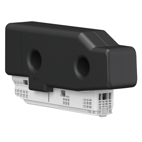 Componente eletrônico preto e branco isolado