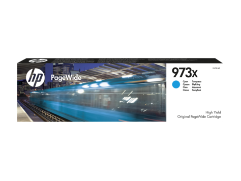 Embalagem de tinta para impressora HP PageWide 973X ciano
