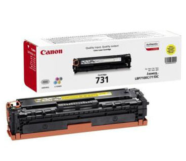 Cartucho de toner Canon 731 com embalagem branca e texto vermelho e preto