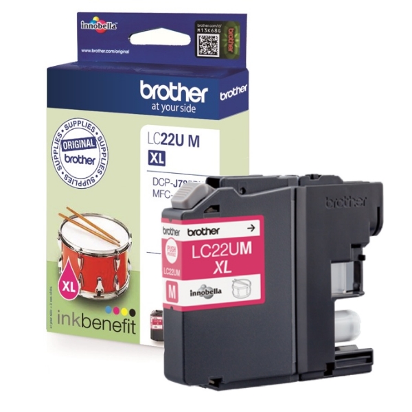 Cartucho de tinta Brother LC22U M XL com caixa e texto