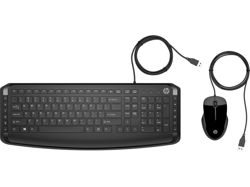 Conjunto teclado e rato preto USB da HP