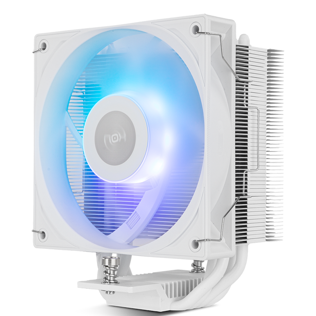 Cooler de computador com ventoinha LED azul e dissipador de calor branco