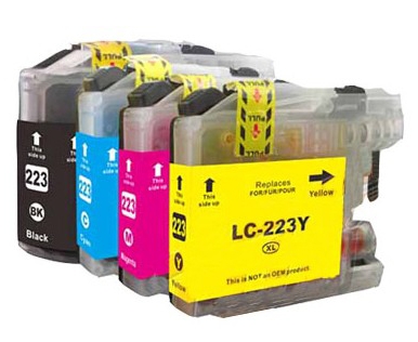 Conjunto de quatro tinteiros coloridos para impressora LC-223XL