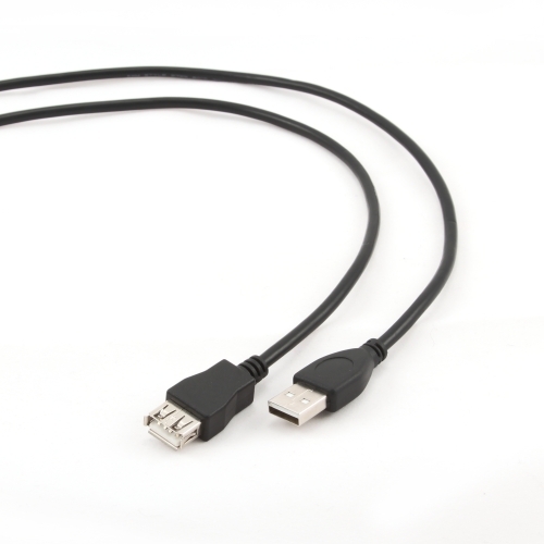 Cabo USB preto com conector macho e fêmea tipo A