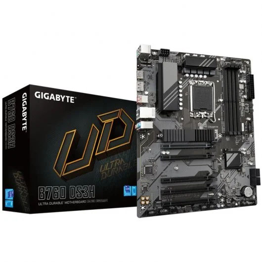 Placa-mãe Gigabyte B760 DS3H com caixa preta