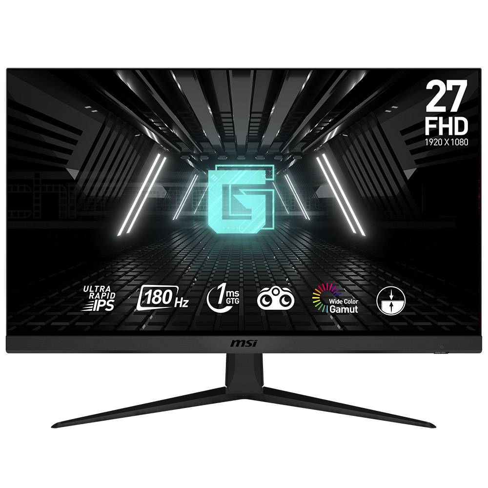 Monitor MSI 27 polegadas FHD com características técnicas no ecrã
