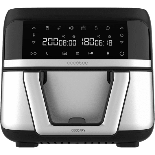 Frente de fritadeira sem óleo Cecotec com visor digital e pega larga