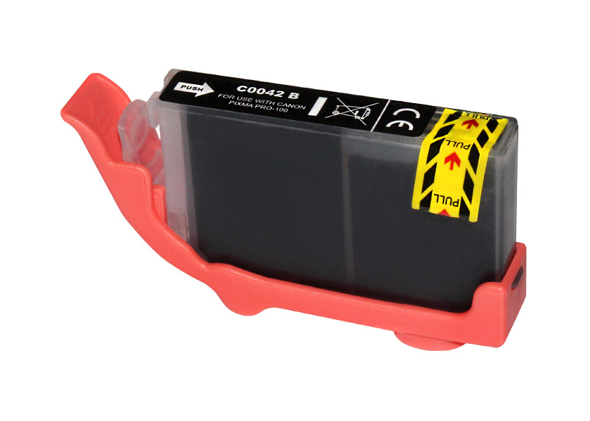 Cartucho de tinta preto para impressora Canon com suporte plástico vermelho