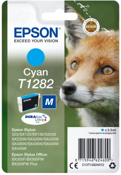 Tinteiro Epson Cyan T1282 com imagem de raposa