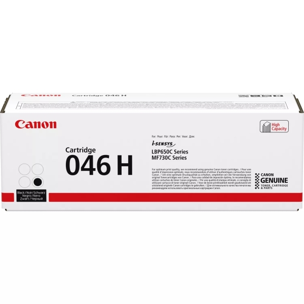 Caixa branca de cartucho de toner Canon 046 H para impressoras i-SENSYS.