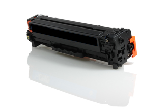 Toner de impressora preto e laranja sobre fundo branco
