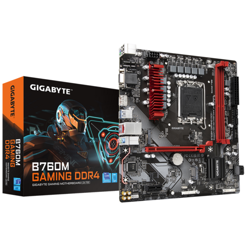 Placa-mãe Gigabyte B760M Gaming DDR4 com caixa ilustrada