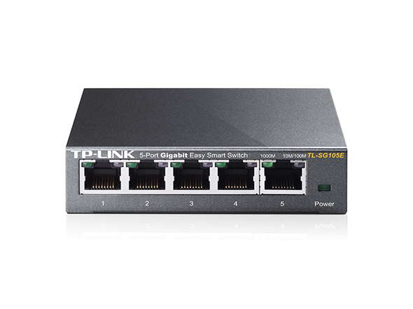 Comutador TP-LINK Gigabit Easy Smart de 5 portas modelo TL-SG105E cinza