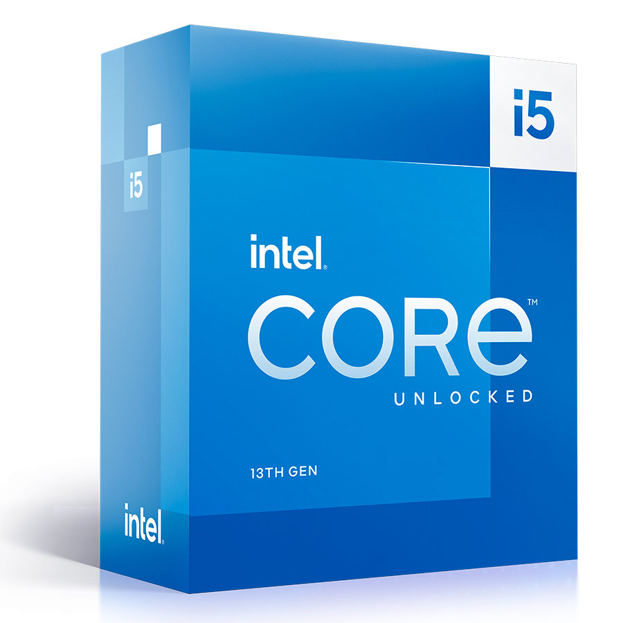Caixa azul do processador Intel Core i5 13TH GEN UNLOCKED