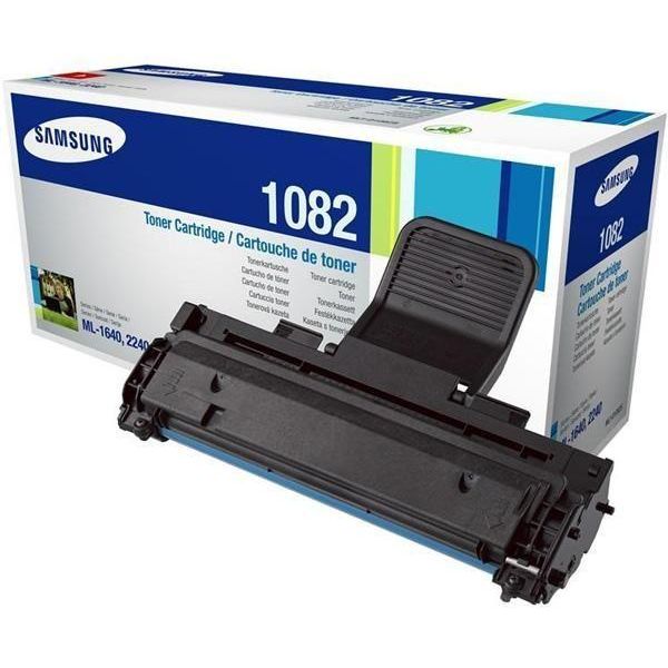 Cartucho de toner preto Samsung 1082 com embalagem azul e branca