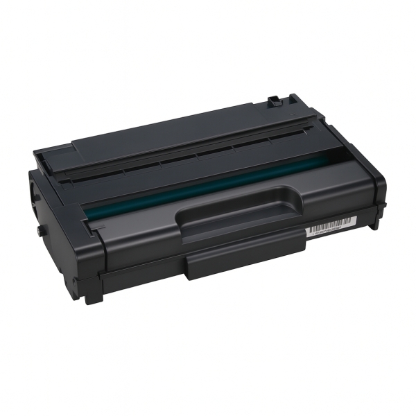 Cartucho de toner preto para impressora com etiqueta e código de barras
